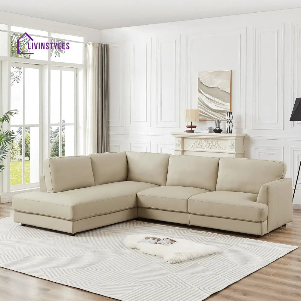 Keshav Leatherette L Shaped Sofa For Living Room