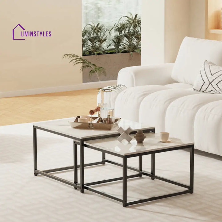 Khushi Marble Top Metal Coffee Table