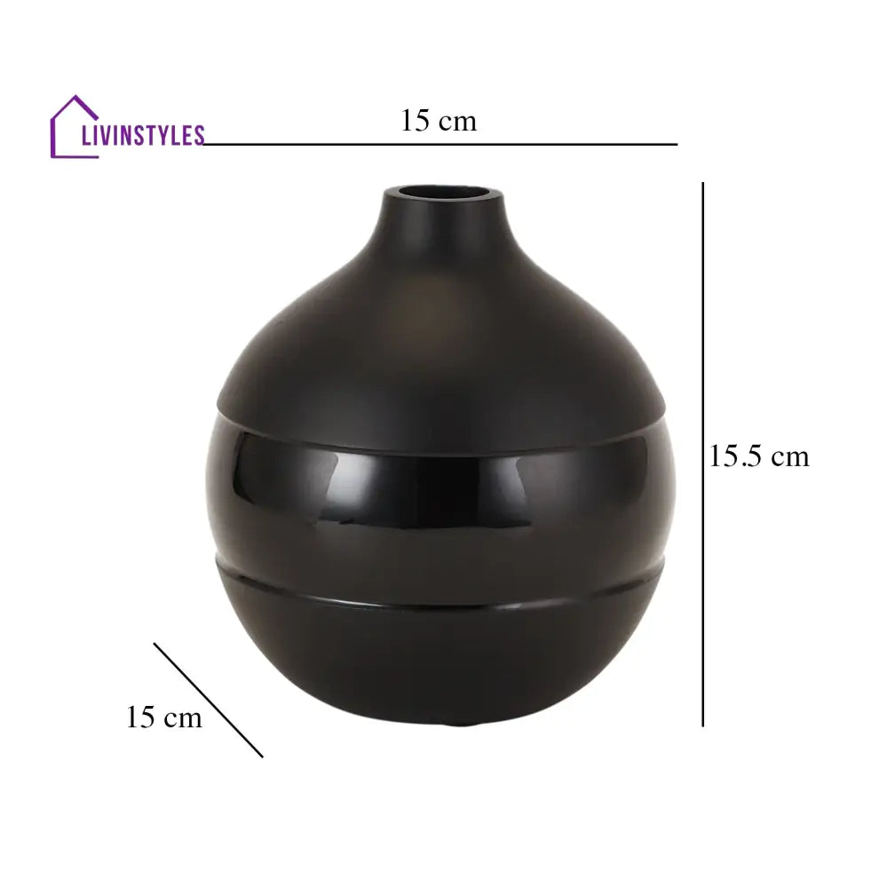 Klova Black Enamel Vase Pot