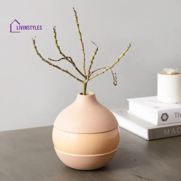 Klova Peach Enamel Vase Pot