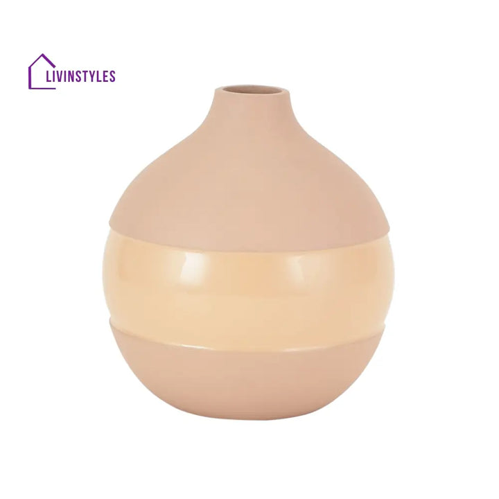 Klova Peach Enamel Vase Pot