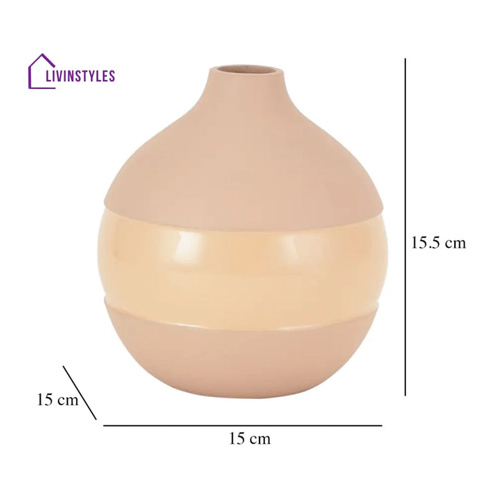 Klova Peach Enamel Vase Pot