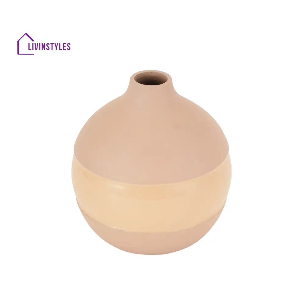 Klova Peach Enamel Vase Pot