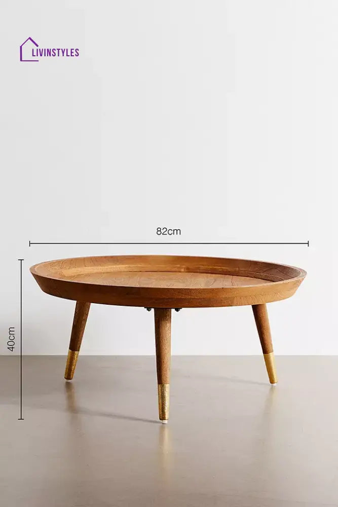 Kristina Solid Wood Round Coffee Table