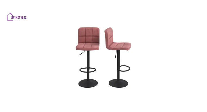 Pink Color Neo Swiel Adjustable Bar Stool