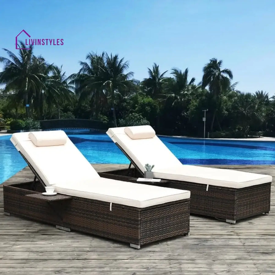 Kritika Set Of 2 Outdoor Chaise Lounge Chairs