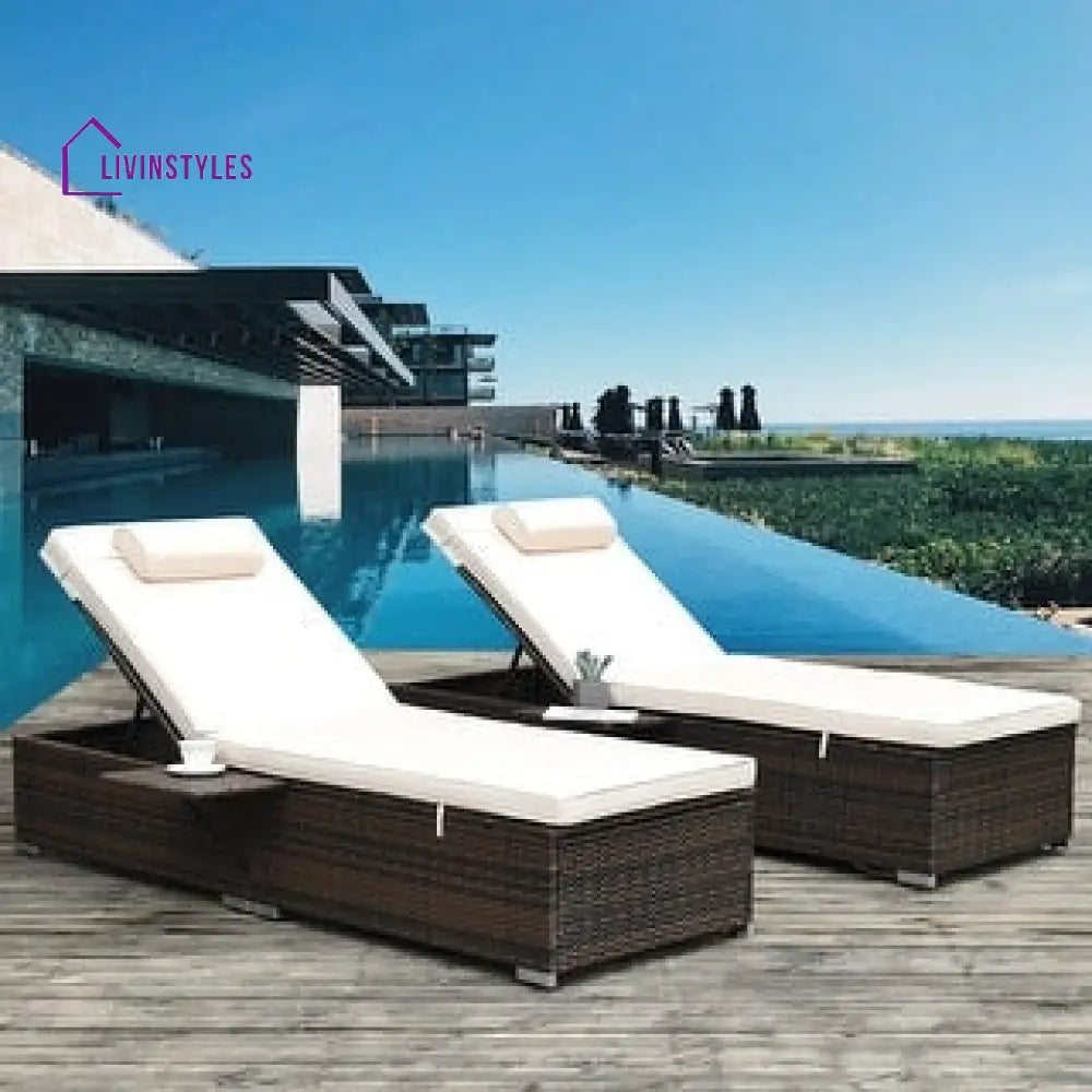 Kritika Set Of 2 Outdoor Chaise Lounge Chairs