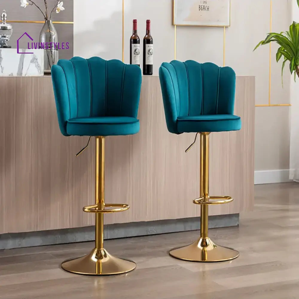 Kunal Teal Color Avidan Bar Stool Set Of-1