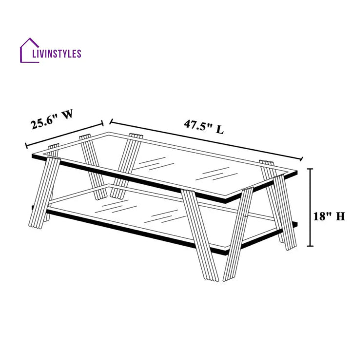 Kusum Stainless Steel Coffee Table For Living Room - Silver