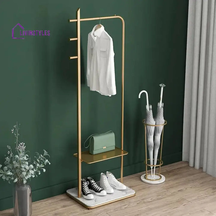 Lakshya Freestanding Clothing Rack With Hanging Rail And Hooks