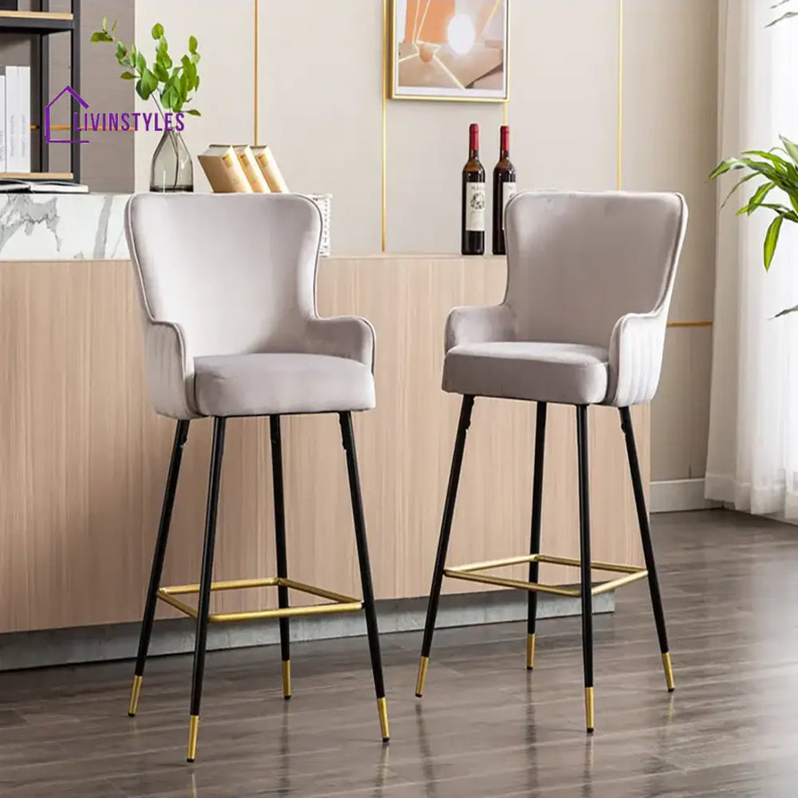 Lakshya Grey Color Nolen Bar Stool Set Of-1