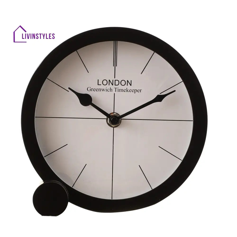 Langston Table Clock In Black Wall Clock