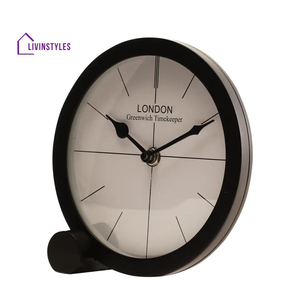 Langston Table Clock In Black Wall Clock