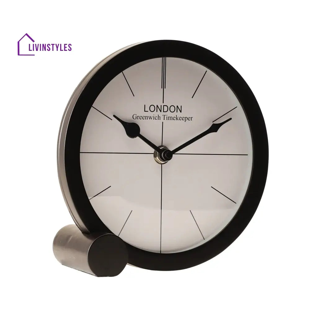 Langston Table Clock In Black Wall Clock