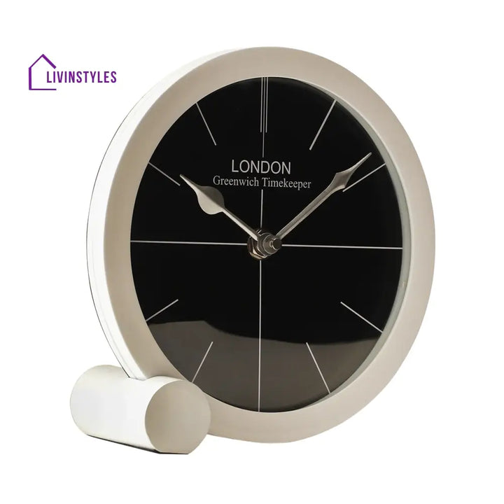 Langston Table Clock In White Wall Clock