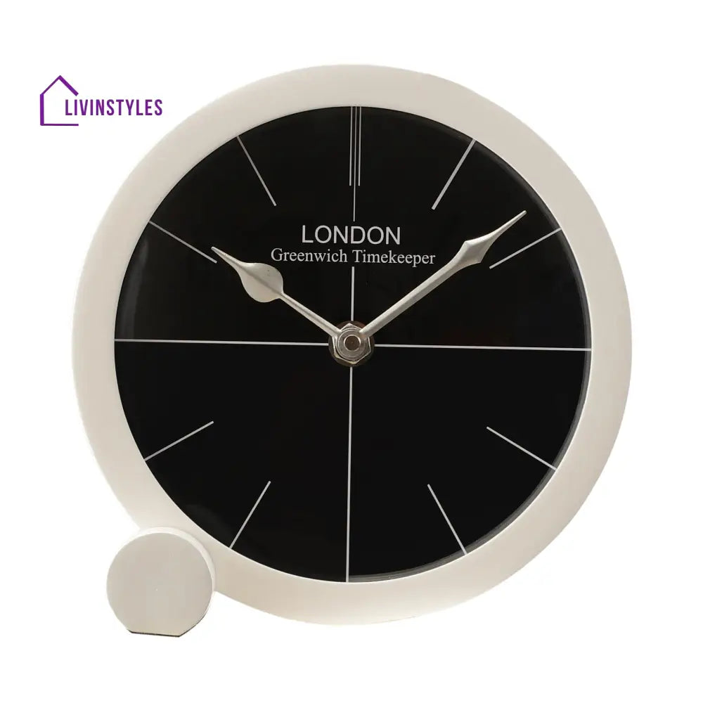 Langston Table Clock In White Wall Clock