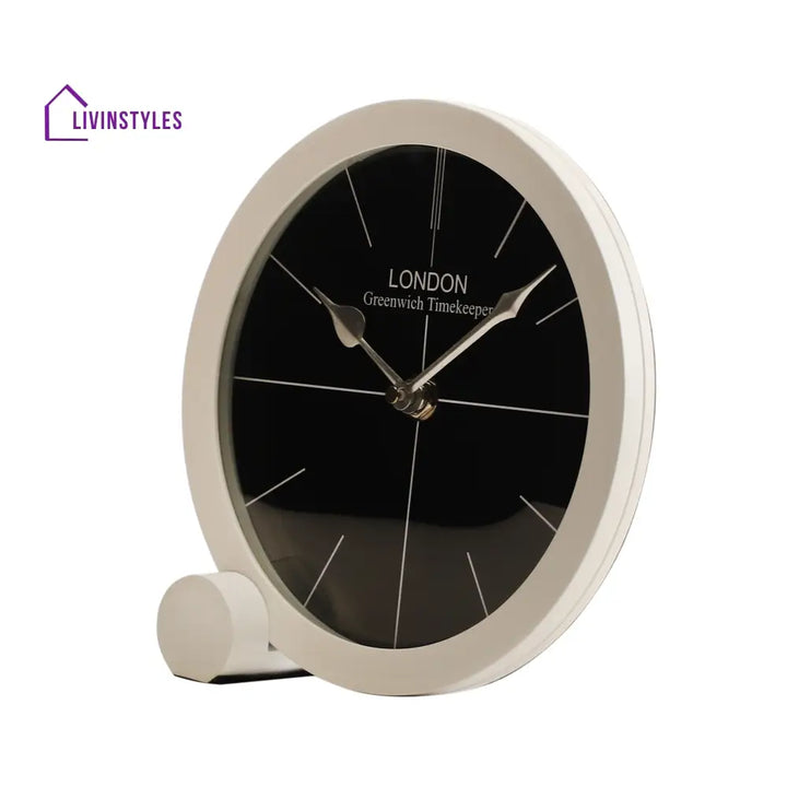 Langston Table Clock In White Wall Clock