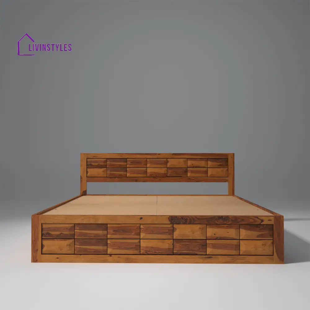 Arcadia Sheesham Wood Bed With Storage