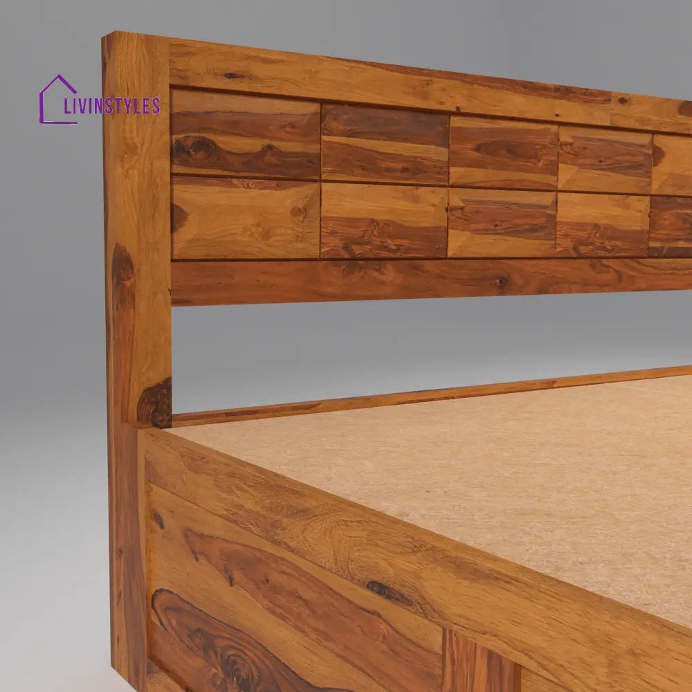 Lata Sheesham Wood Bed With Storage