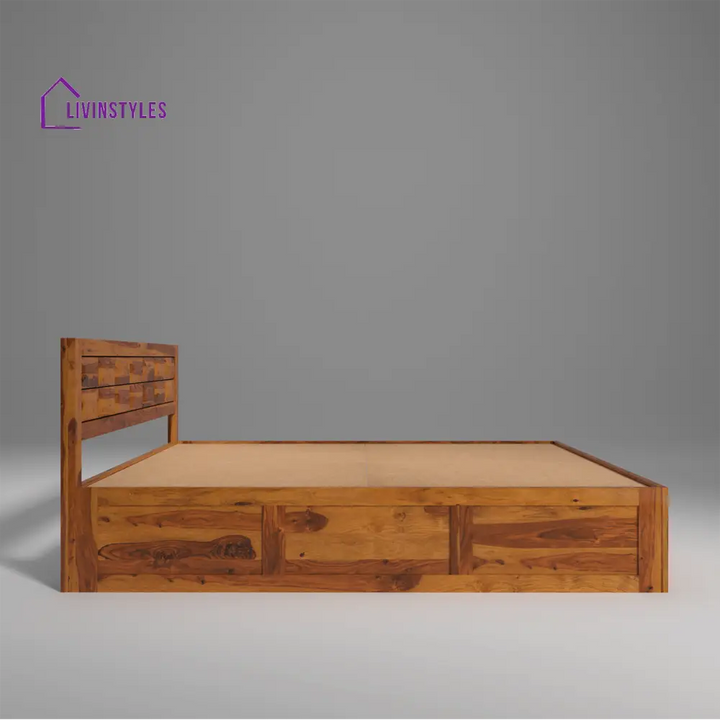 Lata Sheesham Wood Bed With Storage