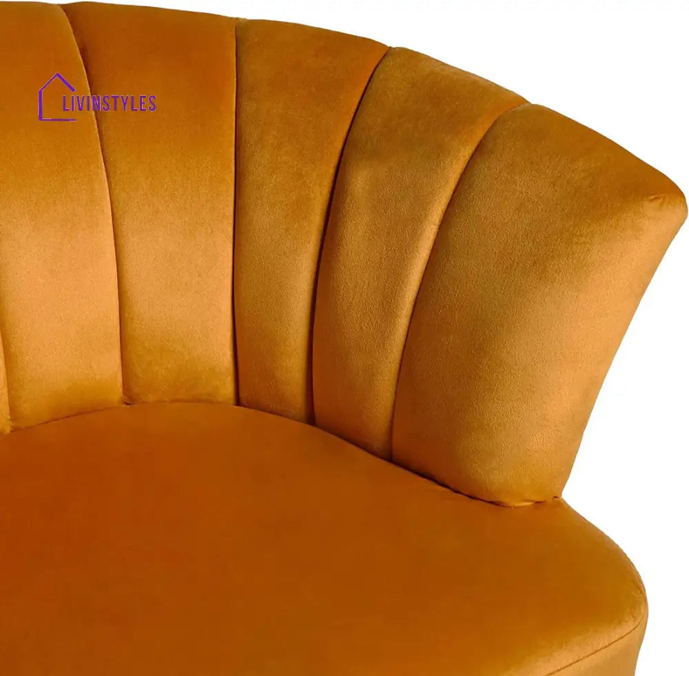 Lavender Luxury Opening Shell Designer Yellow Velvet Sofa Lounge Chair Chairs