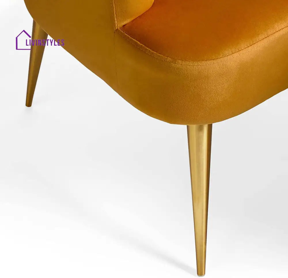 Lavender Luxury Opening Shell Designer Yellow Velvet Sofa Lounge Chair Chairs