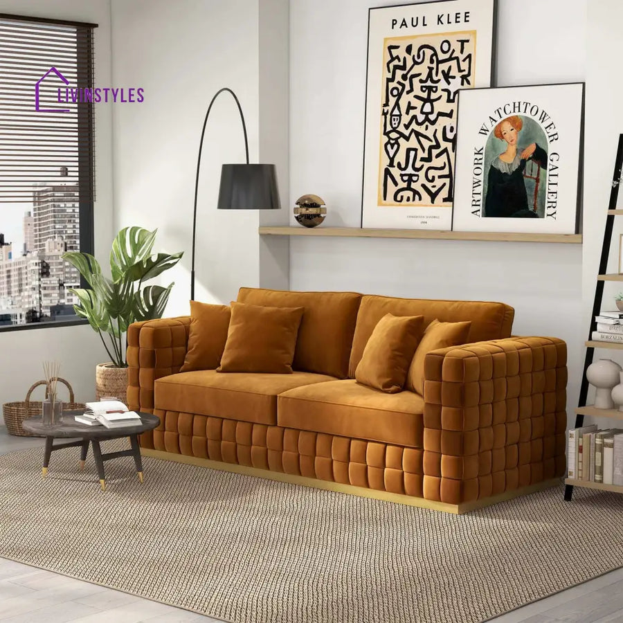 Laxman Three Seater Sofa For Living Room