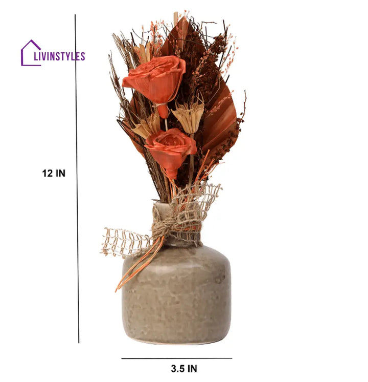 Lea Dried Sunset Orange Small Vase