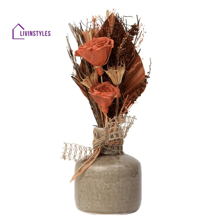 Lea Dried Sunset Orange Small Vase