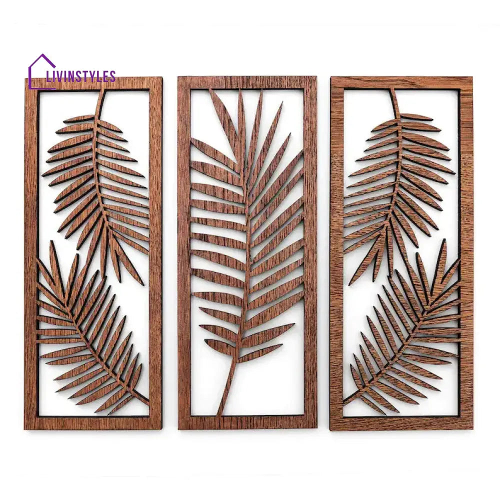 leaf geometric wooden wall art