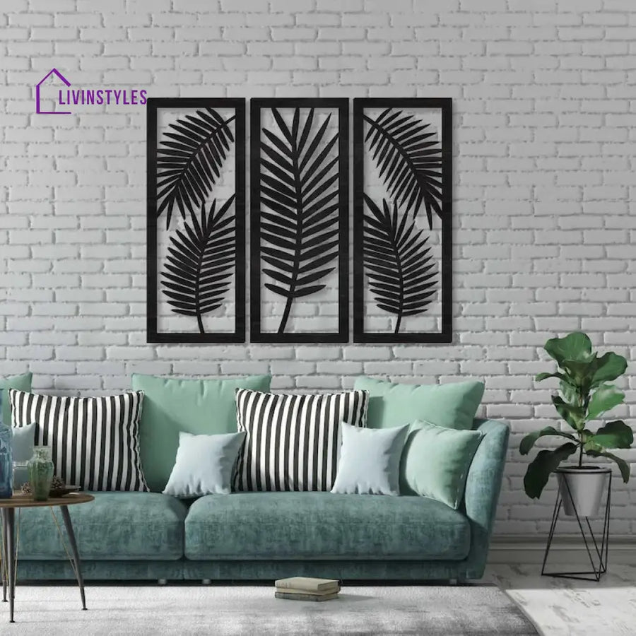 leaf geometric wooden wall art