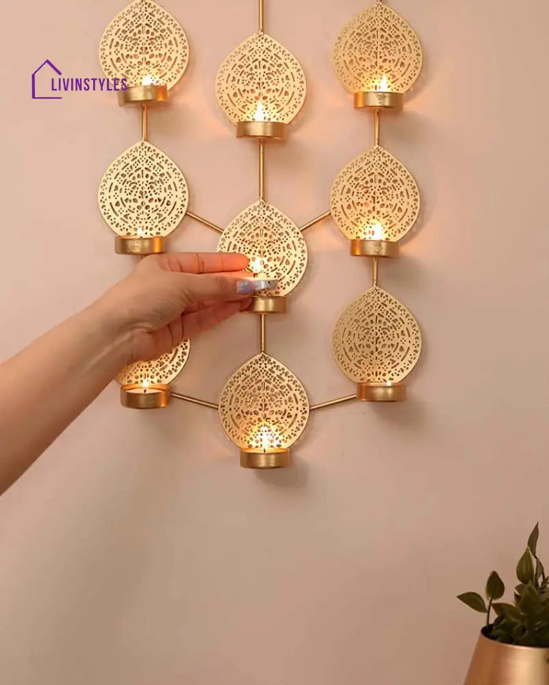 Leaf Hanging Sconces Tealight Holder Tea Light Stand