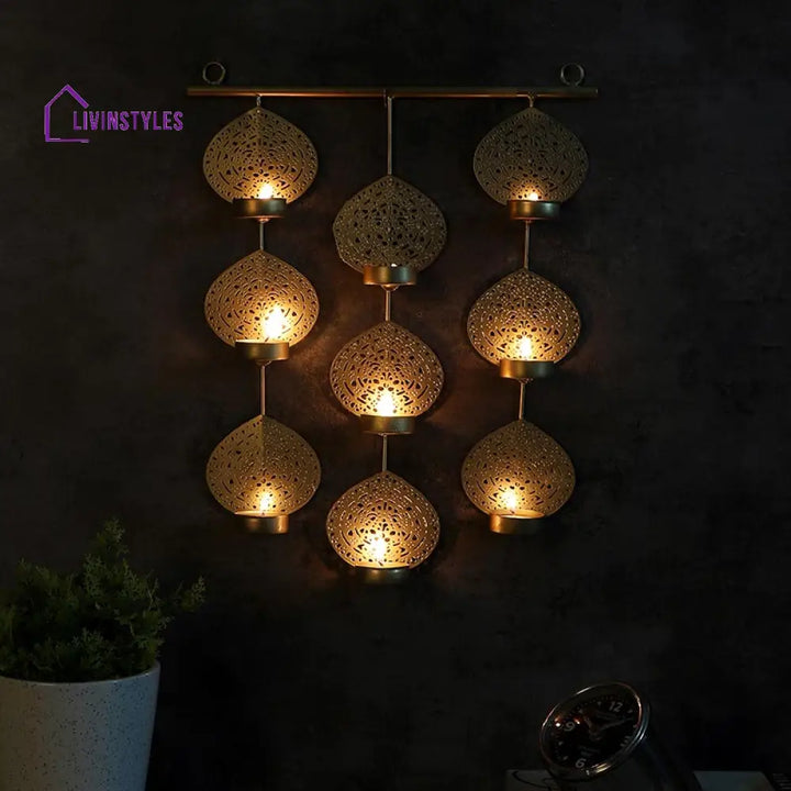 Leaf Hanging Sconces Tealight Holder Tea Light Stand