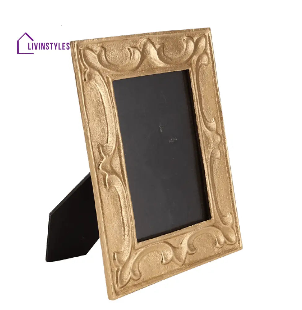 Leaf Pattern Photo Frame Gold Large Size