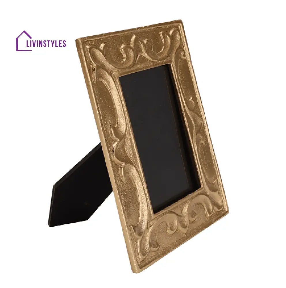 Leaf Pattern Photo Frame Gold Small Size