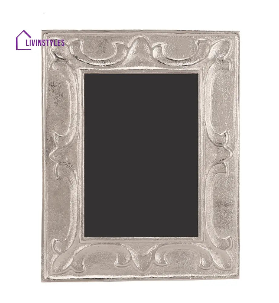 Leaf Pattern Photo Frame Silver Large Size