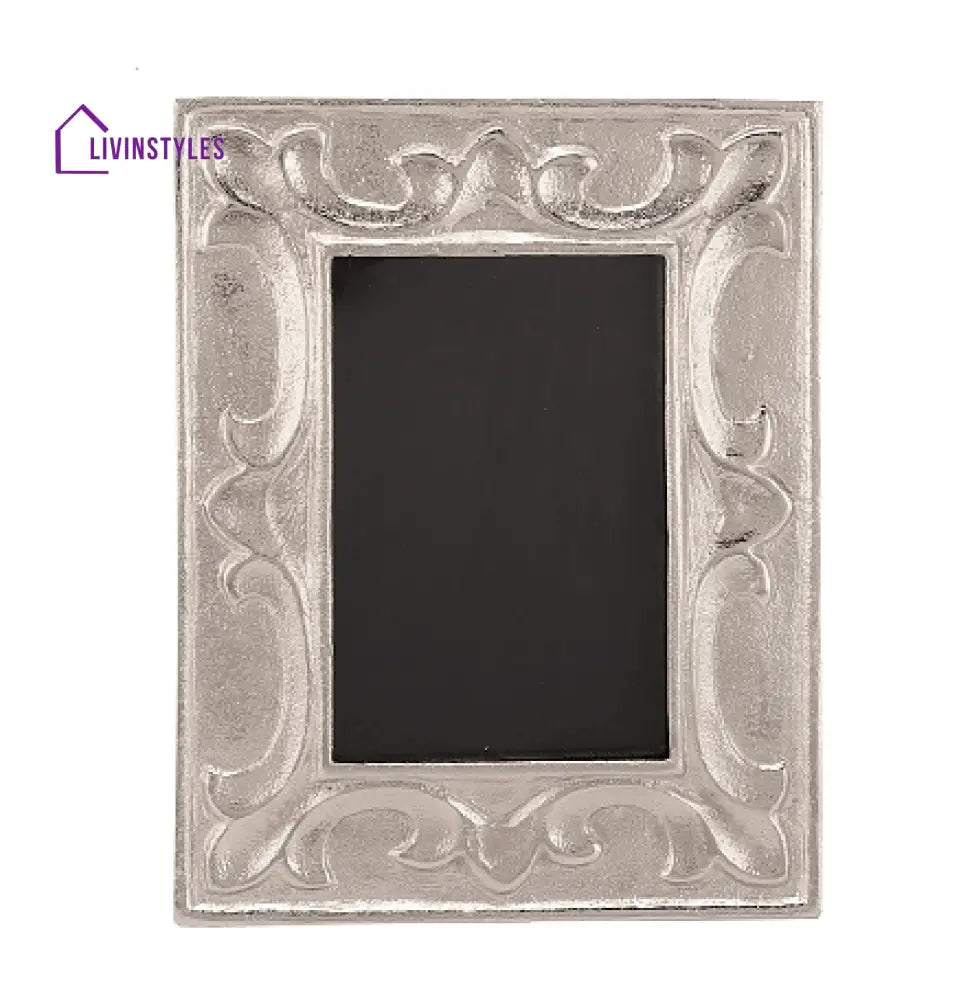 Leaf Pattern Photo Frame Silver Small Size