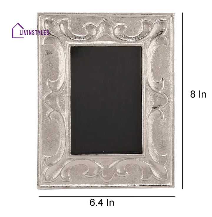 Leaf Pattern Photo Frame Silver Small Size