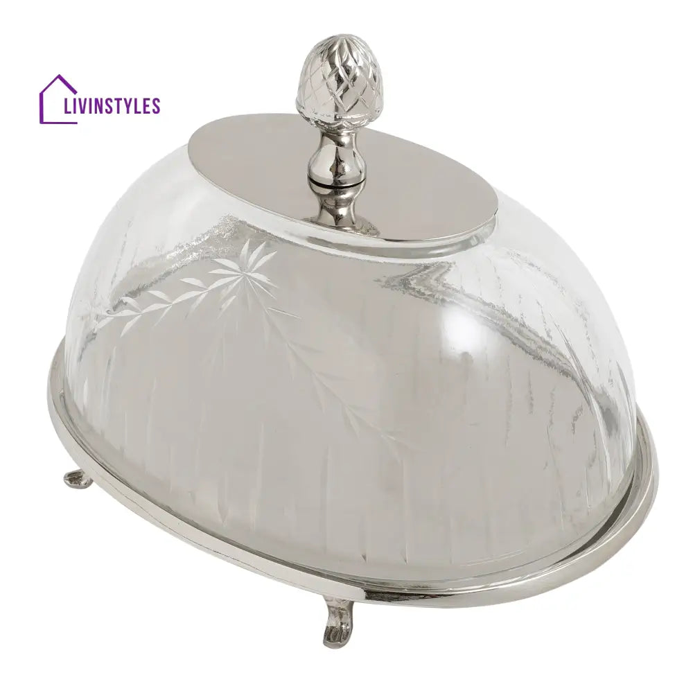 Leafy Vine Cake Dome Silver