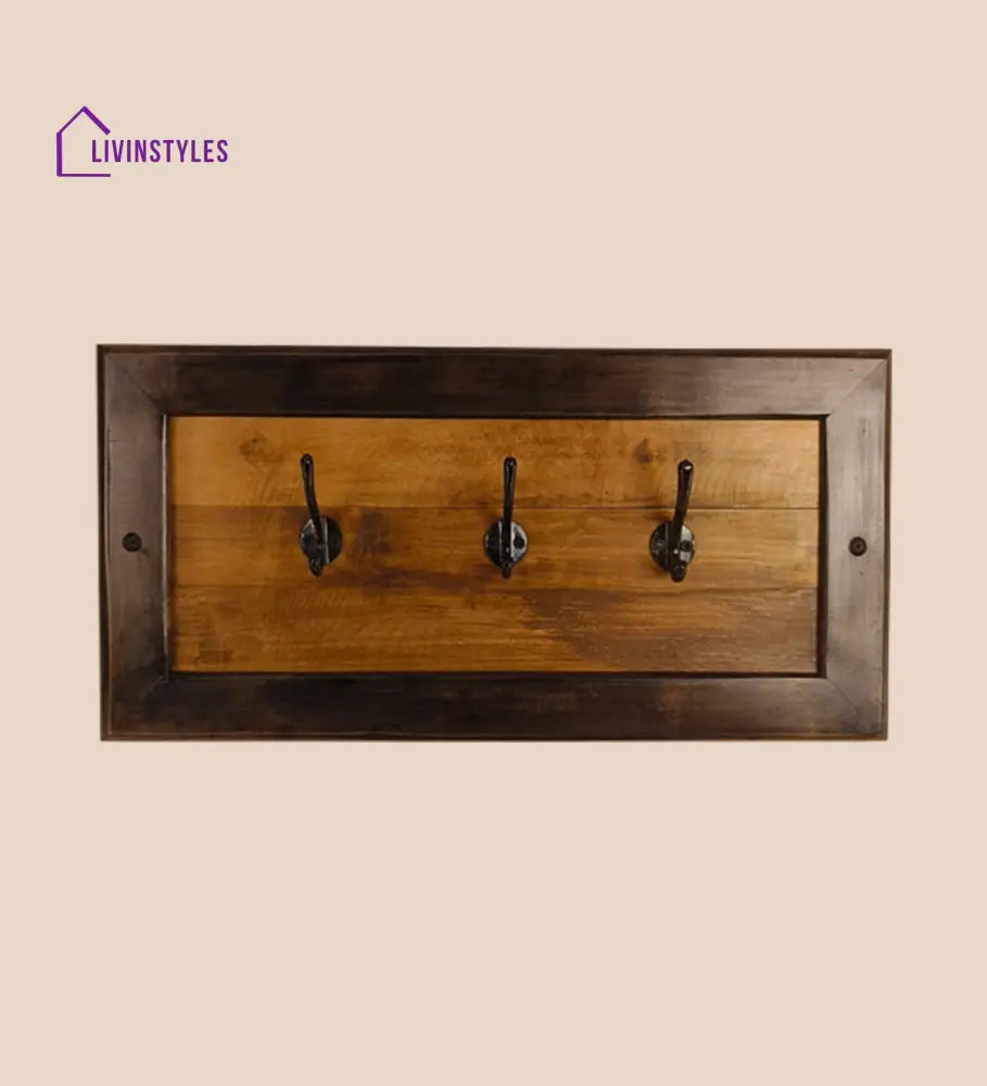 Lester Wooden Wall Coat Hanger Cum Key Holders Organiser