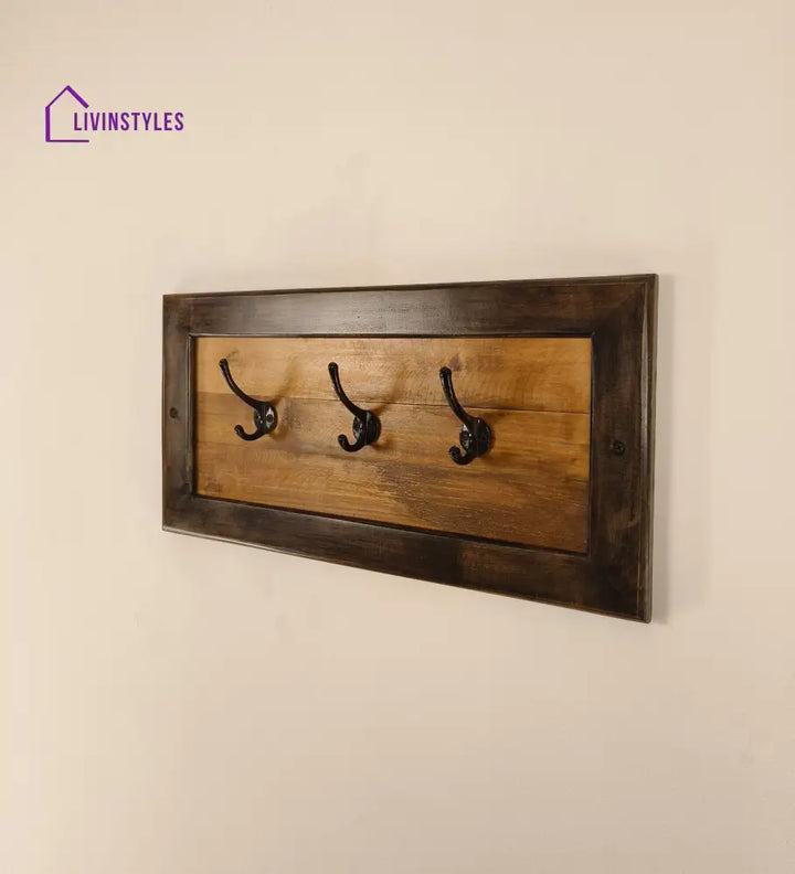 Lester Wooden Wall Coat Hanger Cum Key Holders Organiser