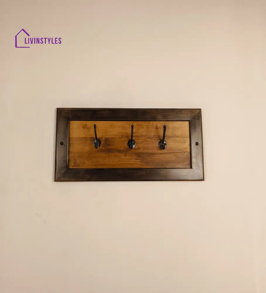 Lester Wooden Wall Coat Hanger Cum Key Holders Organiser