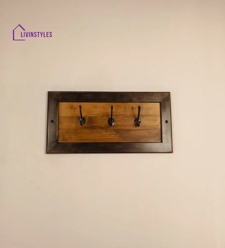 Lester Wooden Wall Coat Hanger Cum Key Holders Organiser