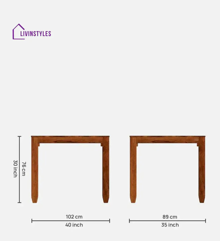 Lidiya Sheesham Wood 4 Seater Dining Set In Scratch Resistant Honey Finish Dinning Set