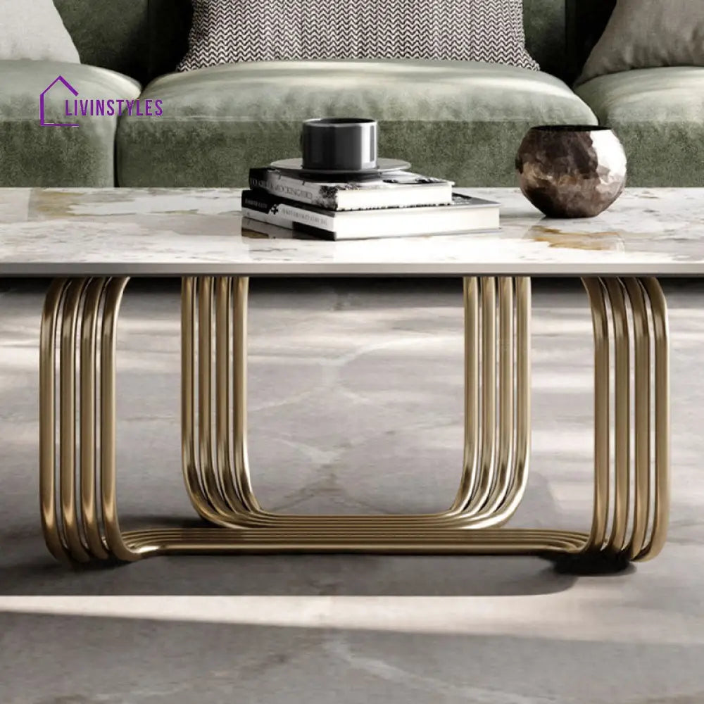 Linden Stainless Steel Pvd Coated Coffee Table For Living Room