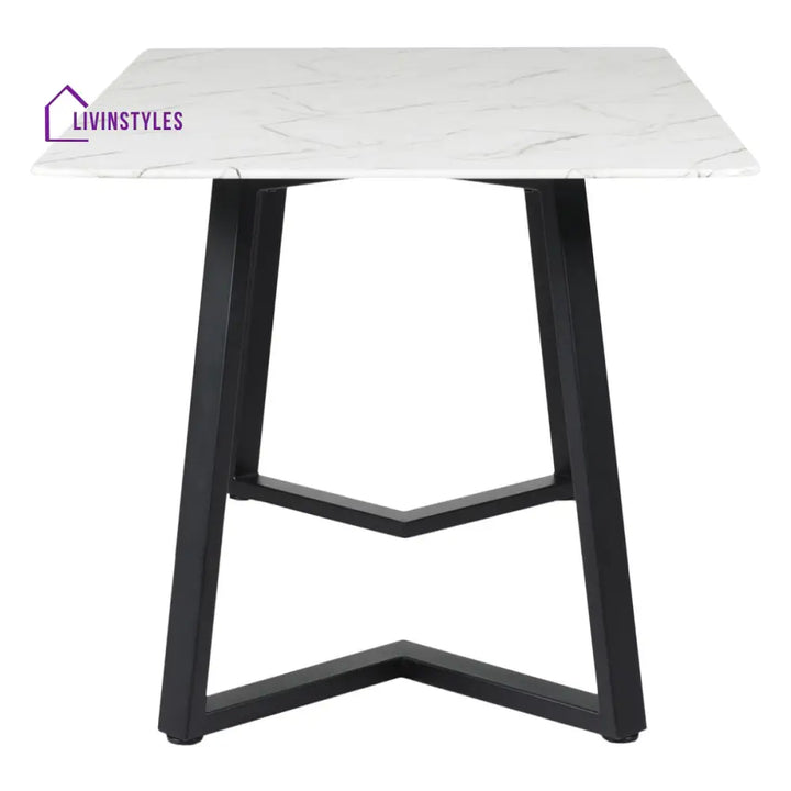 Linia Marble Dining Table In Black Finish