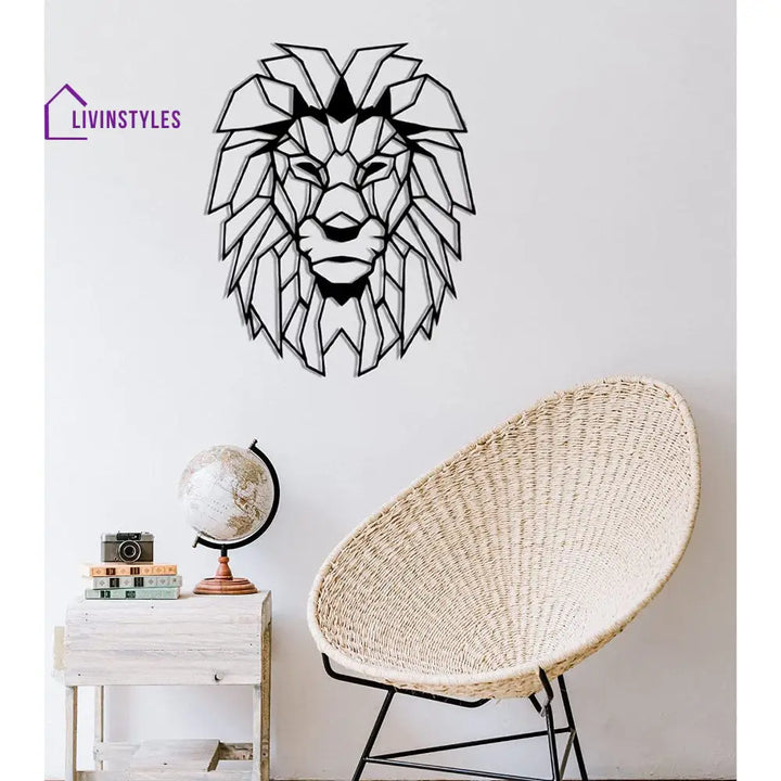 Lion Face Metal Wall Art