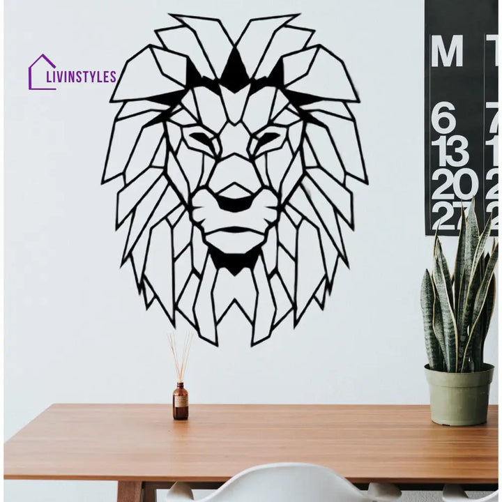 Lion Face Metal Wall Art