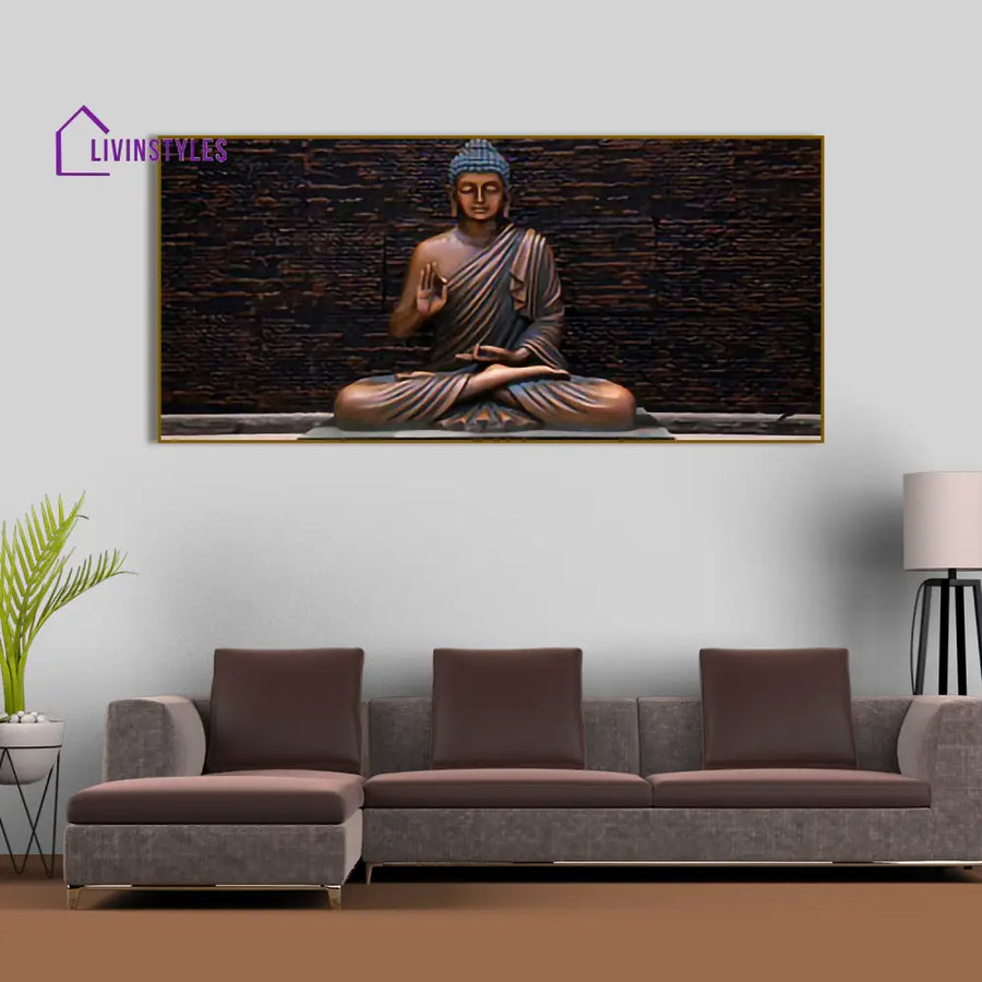 Lord Buddha Meditating Statue Canvas Wall Painting