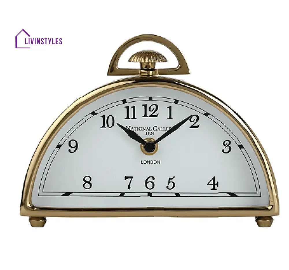 Luna Desk Clock In Gold